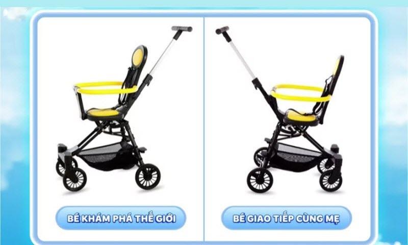 Xe đẩy siêu nhẹ cho bé ngồi đi du lịch, mang lên máy bay Vbaby Q2