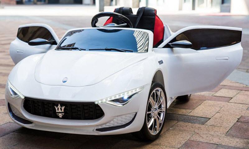 Xe ô tô điện trẻ em Maserati HW8003 ghế da, bánh cao su