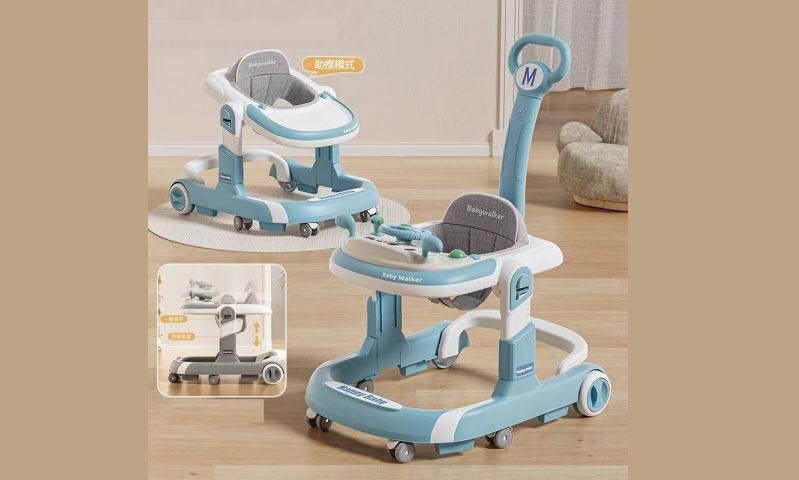 Xe tập đi chữ U cao cấp 611 có cần đẩy cho bé 6-18 tháng