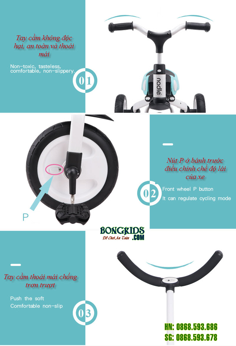 Xe đa năng 5 in 1 cao cấp cho bé A2 17 Xe đa năng 5 in 1 cao cấp cho bé A2 17