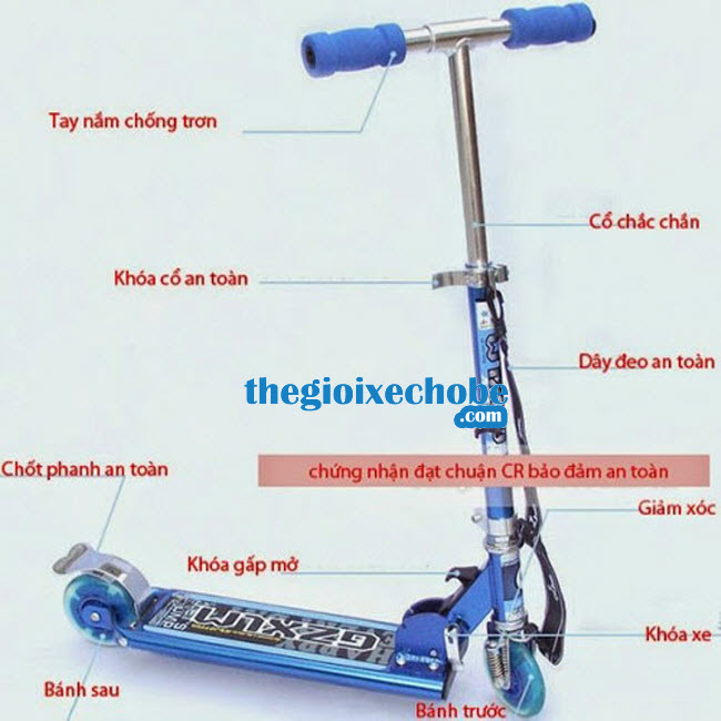 Tên các chi tiết của xe trượt Scooter trẻ em -2001S