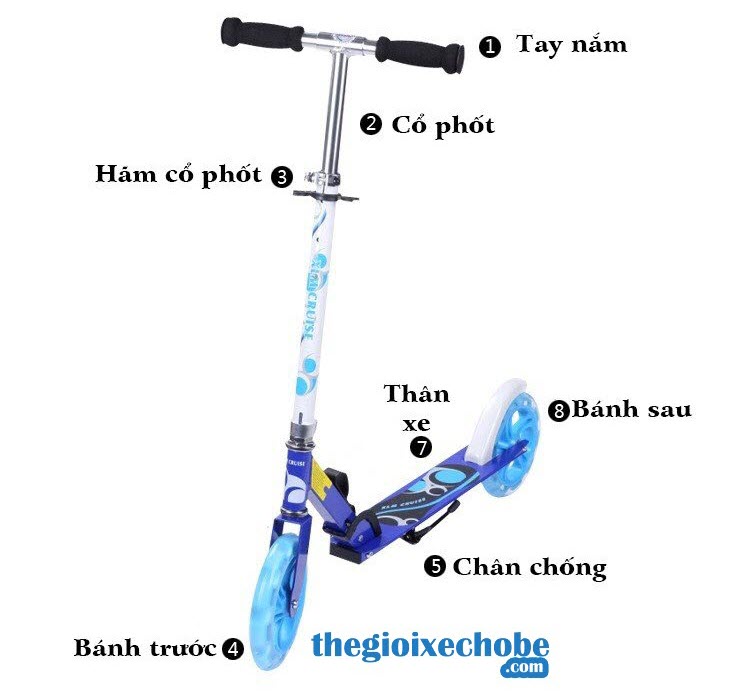 Xe trượt Scooter trẻ em -9028 các chi tiết xe