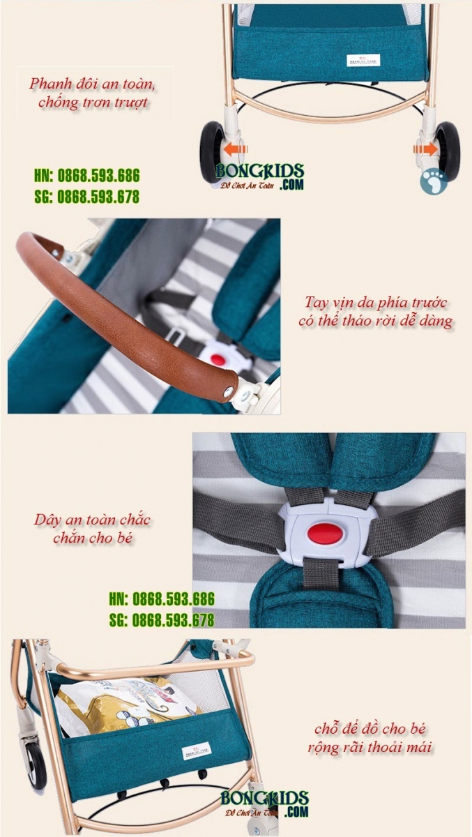 Xe đa năng đẩy- nôi cho bé xf 518 13