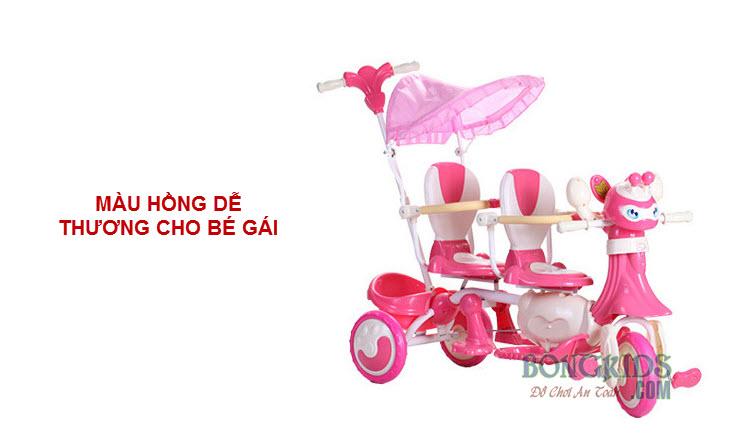 Xe đạp 3 bánh trẻ em 9027 màu hồng