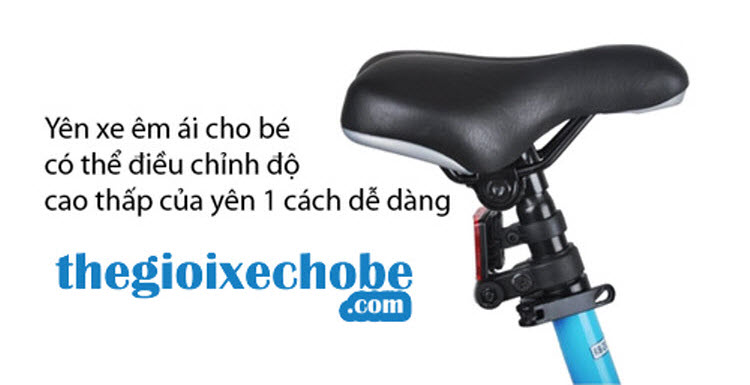 Yên xe mềm mại diều chỉnh theo chiều cao của bé