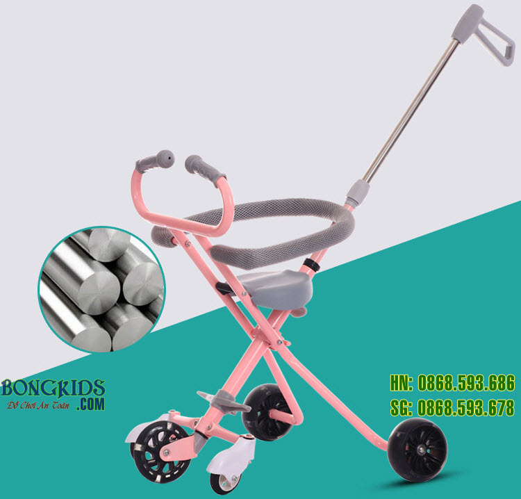 Xe đẩy thông minh 613 được làm từ hợp kim và sơn cao cấp