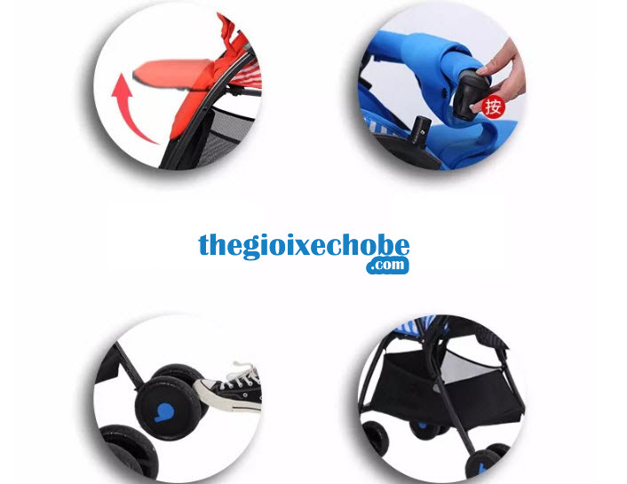 Các chi tiết xe đẩy cho bé Baobaohao 736S 