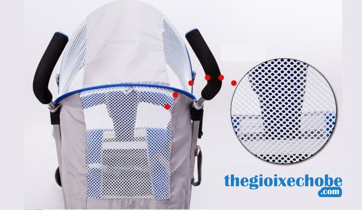 Xe đẩy cho bé Seebaby S02-1 có lớp lưới thoáng mát