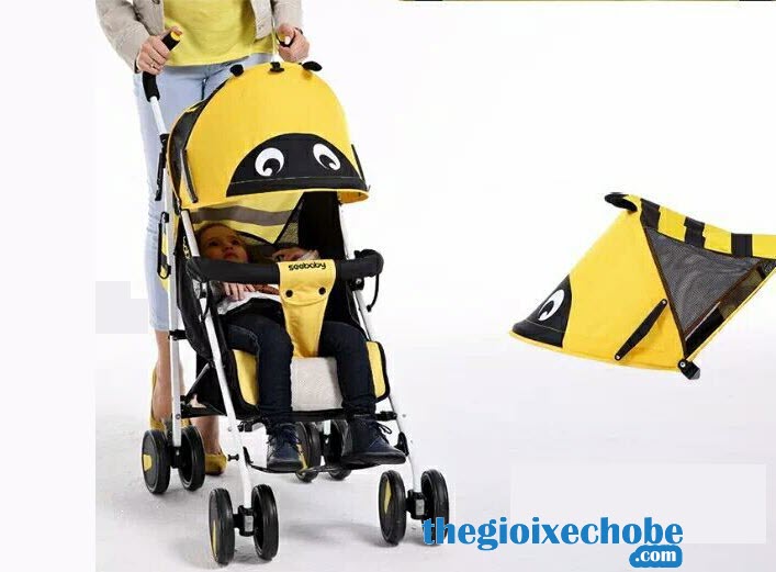Xe đẩy cho bé Seebaby S02-2 có mái che rông hình đáng yêu