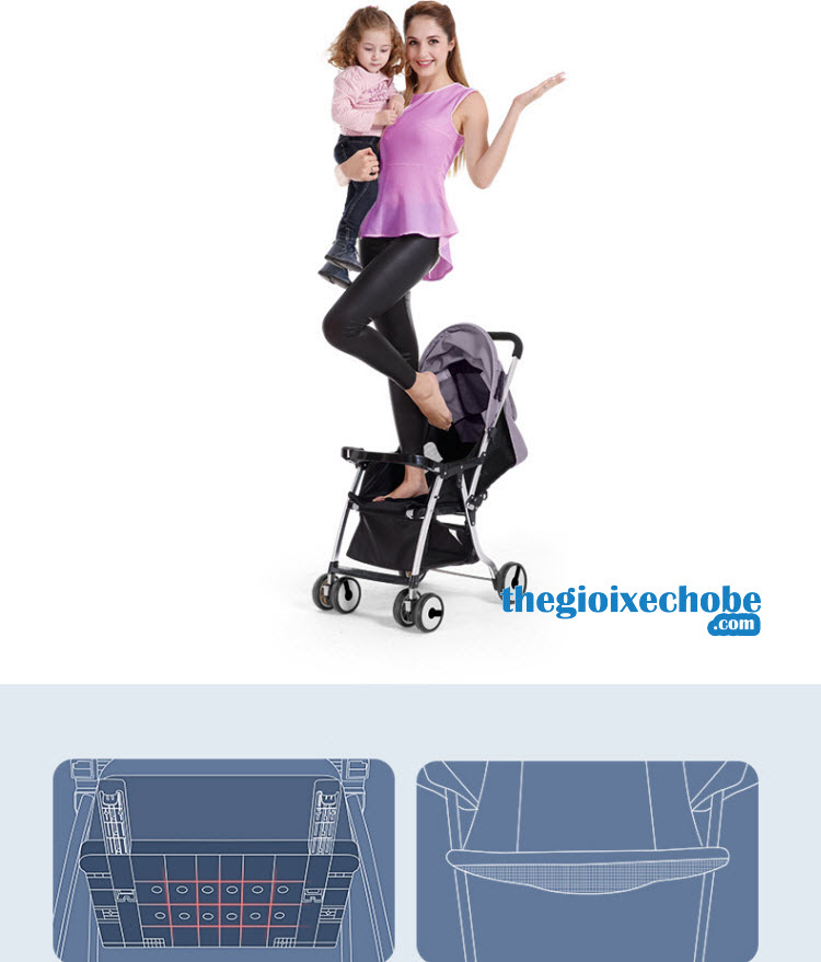 Xe đẩy trẻ em Seebaby T05 vô cùng chắc chắn