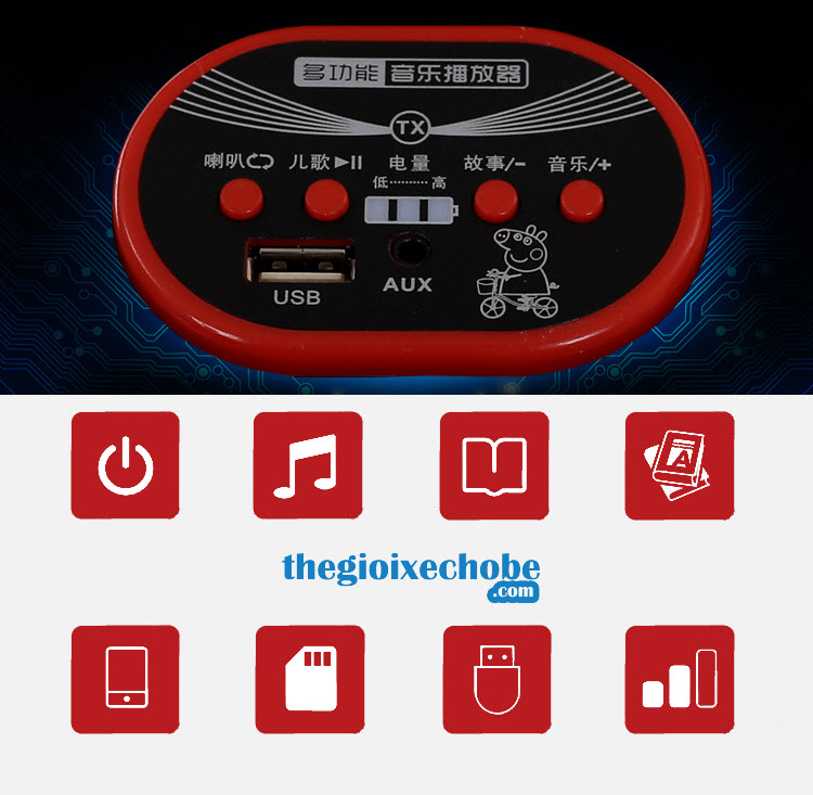 Hệ thống nhạc, còi, cổng USB 