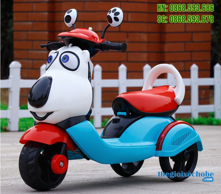 Xe mô tô điện trẻ em Vespa HLM-5588 màu xanh