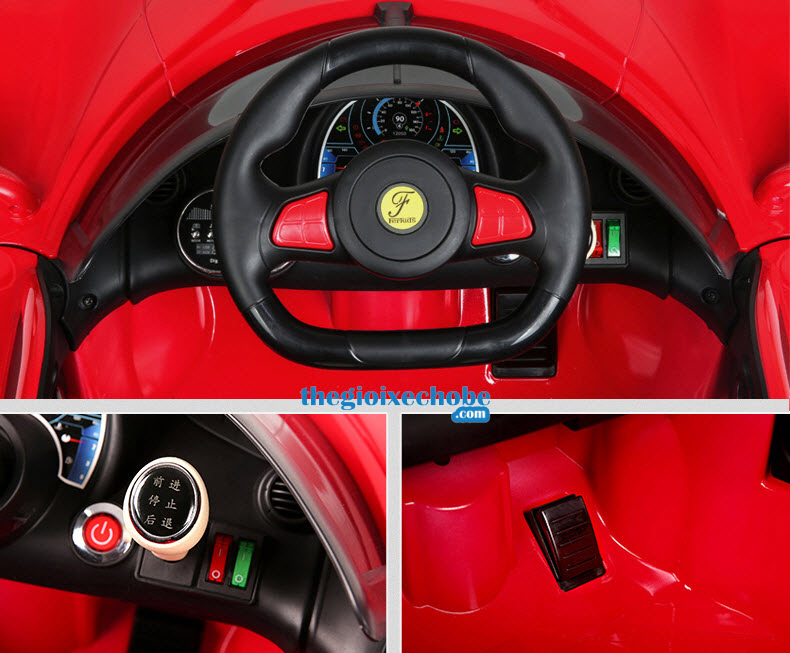 Xe hơi điện trẻ em Ferrari LYD-1806 vô lăng