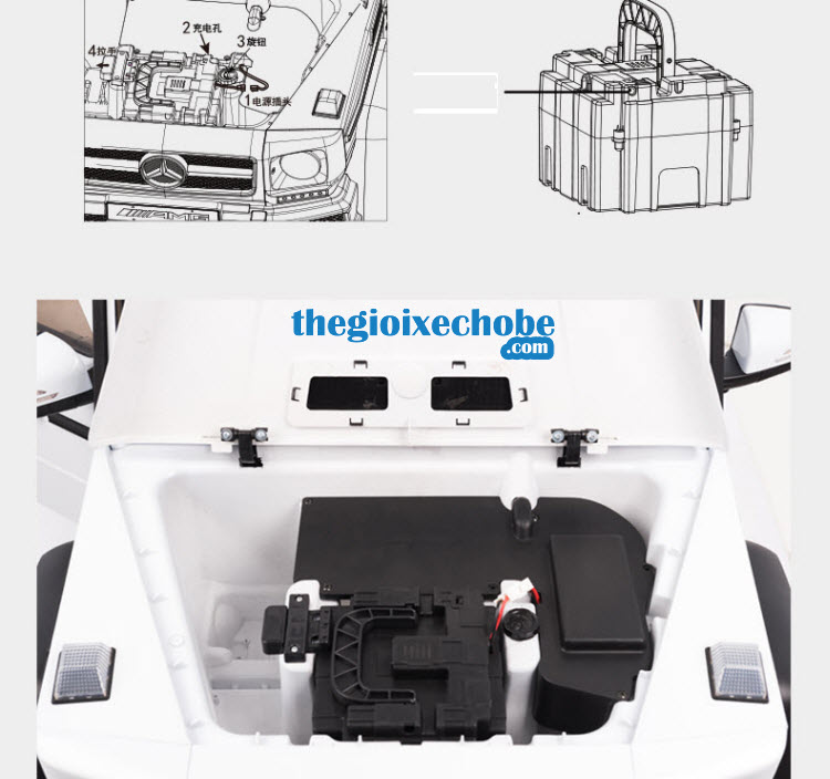 Các chi tiết xe ô tô điện trẻ em ALB-1081