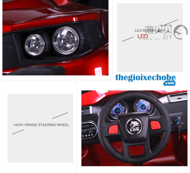 Vô lăng và đèn pha của xe ô tô điện trẻ em BQ-2188 