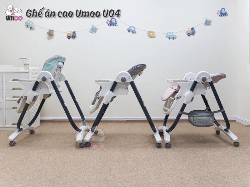 Ghế ăn dặm cao cấp, ngả được Umoo 05101 cho bé 6-48 tháng