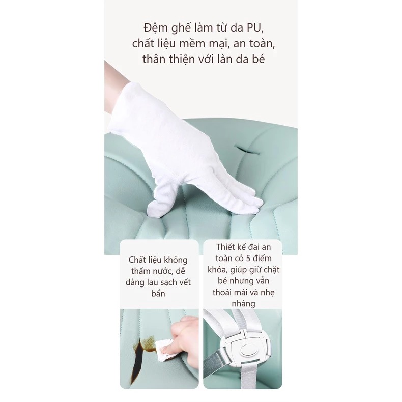 Ghế ăn dặm cao cấp Umoo 04144 cho bé 6-48 tháng