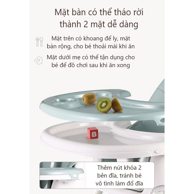 Ghế ăn dặm cao cấp Umoo 04144 cho bé 6-48 tháng