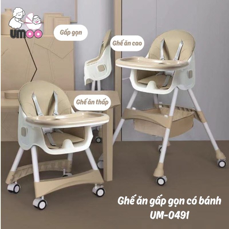 Ghế ăn dặm cao cấp Umoo 04144 cho bé 6-48 tháng