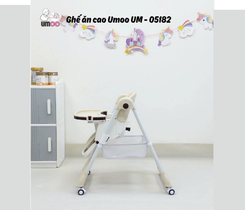 Ghế ăn dặm ngả được Umoo 05182 cho bé 6-48 tháng