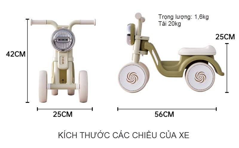 Xe chòi chân 4 bánh 066 cho bé 1-3 tuổi