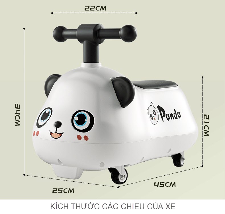 Xe chòi chân gấu trúc Panda cho bé 1-3 tuổi