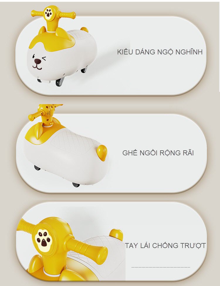 Xe chòi chân mèo ú cho bé 1-3 tuổi