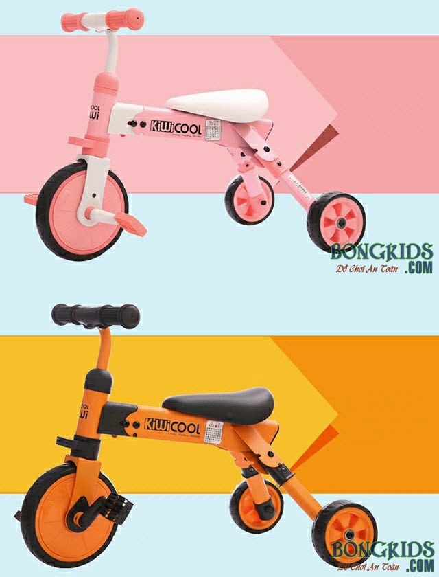 Xe đạp 3 bánh trẻ em AS-003 màu hồng và cam