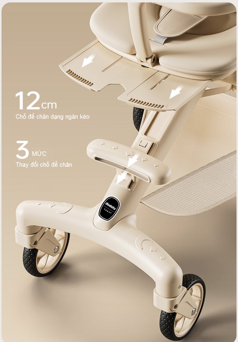 Xe đẩy Q10 cao cấp, vừa nằm vừa ngồi cho bé sơ sinh - 6 tuổi
