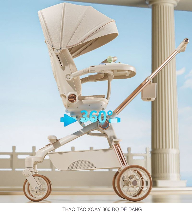 Xe đẩy Duxo Baby Q12 vừa nằm vừa ngồi cho bé sơ sinh - 6 tuổi