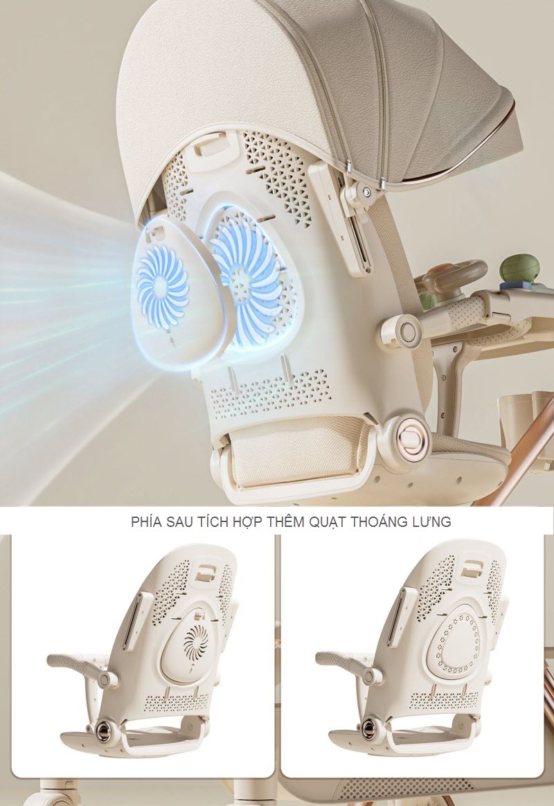 Xe đẩy Duxo Baby Q12 vừa nằm vừa ngồi cho bé sơ sinh - 6 tuổi