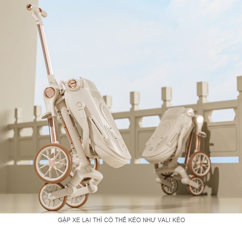 Xe đẩy Duxo Baby Q12 vừa nằm vừa ngồi cho bé sơ sinh - 6 tuổi