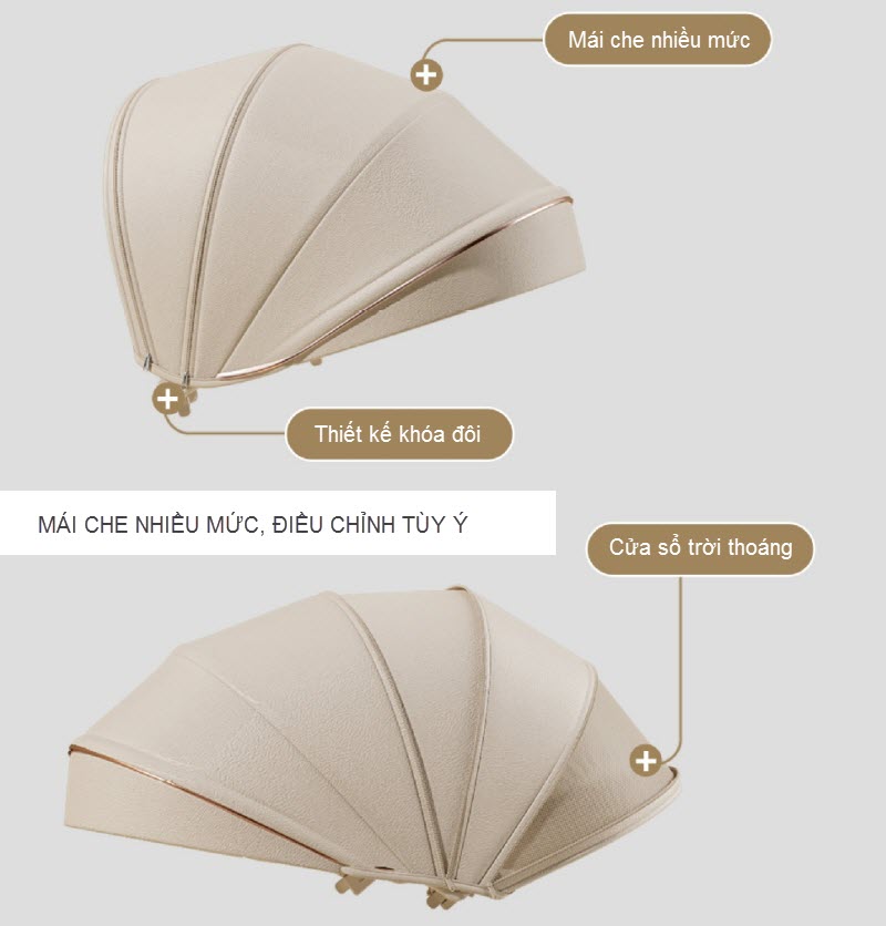 Xe đẩy Duxo Baby Q12 vừa nằm vừa ngồi cho bé sơ sinh - 6 tuổi