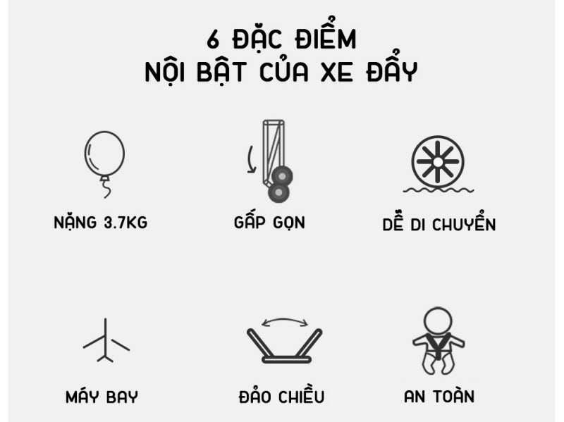 Xe đẩy gập gọn cho bé ngồi Vovo X1