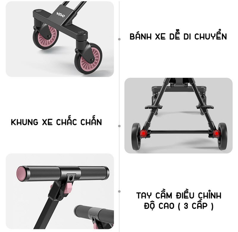 Xe đẩy gập gọn cho bé ngồi Vovo X1