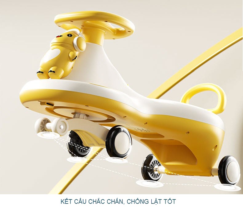 Xe lắc cho bé đầu rồng xinh xắn, có tựa lưng