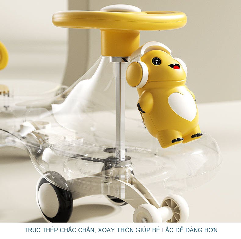 Xe lắc cho bé đầu rồng xinh xắn, có tựa lưng