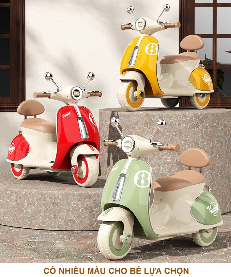 Xe máy điện trẻ em Vespa 618 cho bé 2-5 tuổi