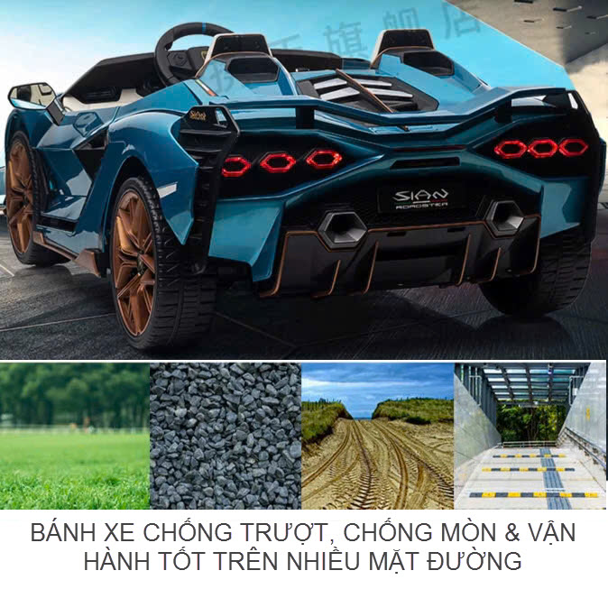 Xe ô tô điện trẻ em 2 chỗ ngồi Lamborghini QLS6988 bản quyền