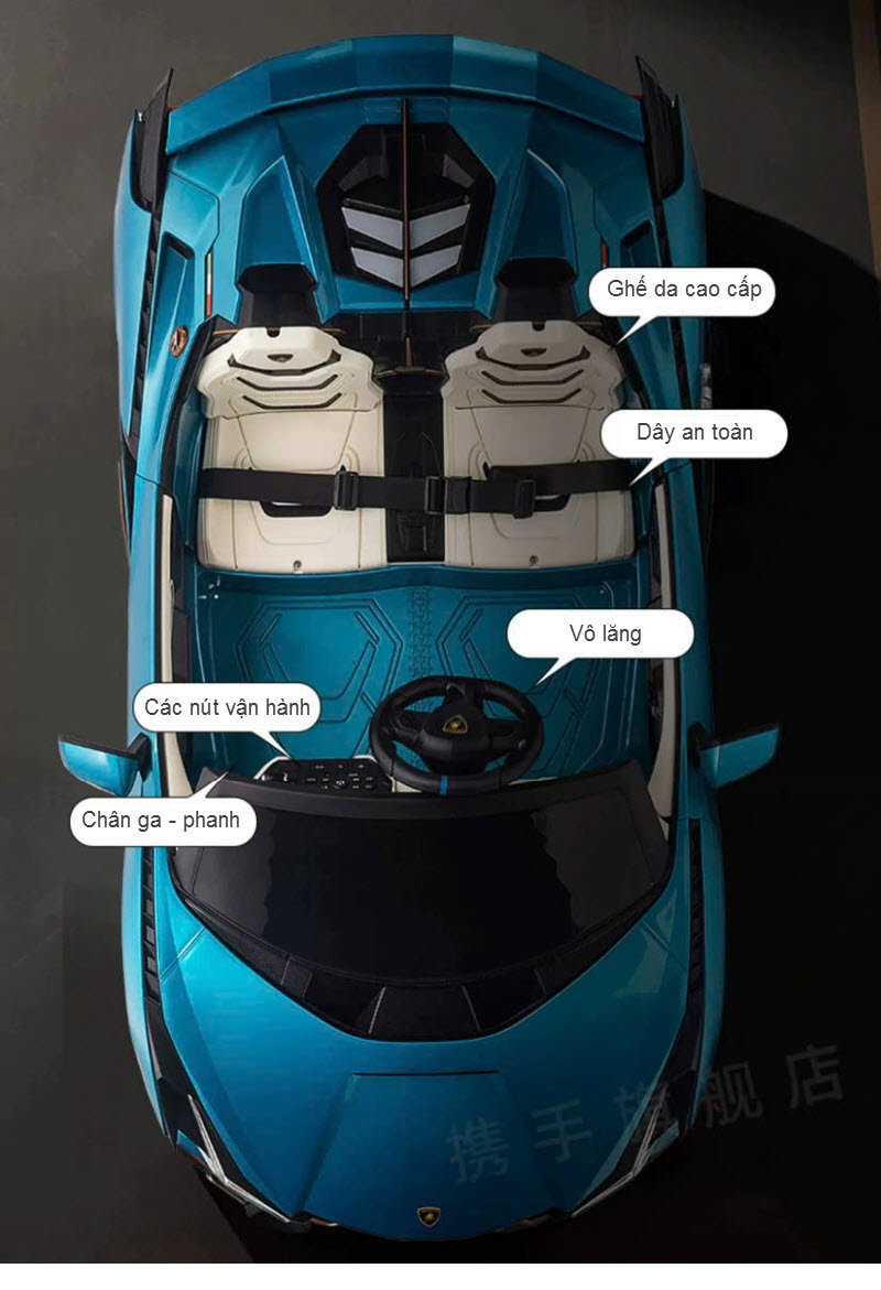 Xe ô tô điện trẻ em 2 chỗ ngồi Lamborghini QLS6988 bản quyền