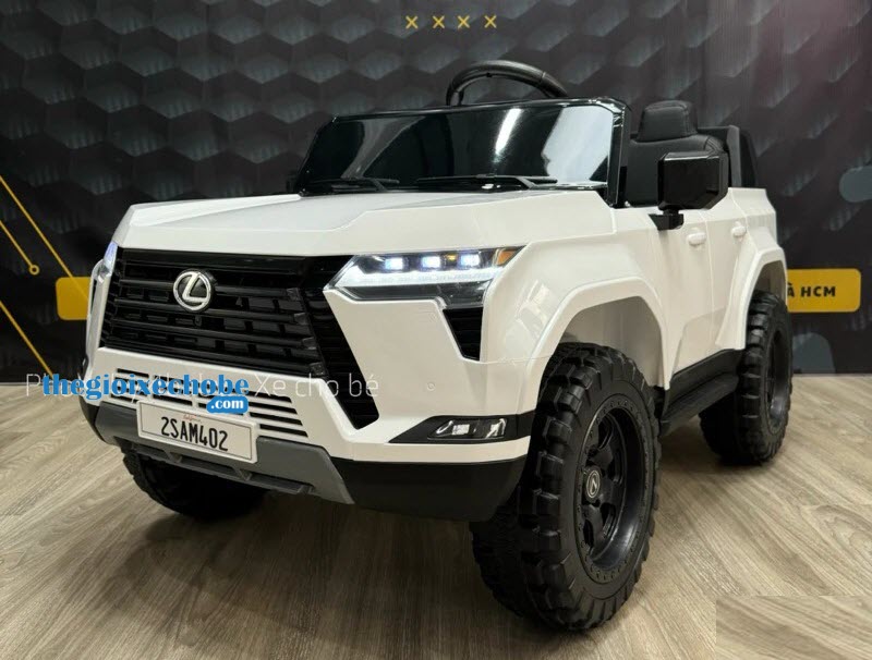 Xe ô tô điện trẻ em bản quyền Lexus TR2402 ghế da, bánh cao su