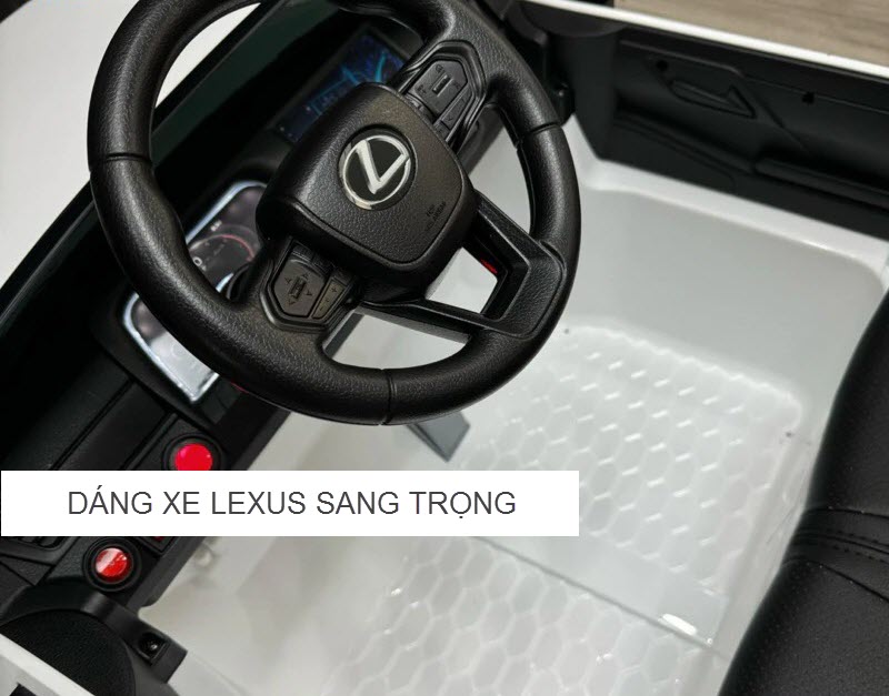 Xe ô tô điện trẻ em bản quyền Lexus TR2402 ghế da, bánh cao su