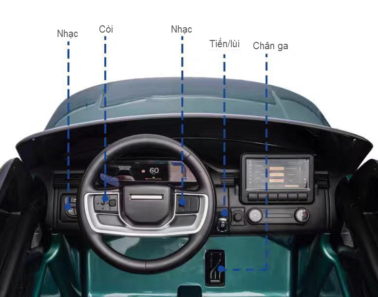 Xe ô tô điện trẻ em 2 chỗ ngồi cao cấp bản quyền Range Rover DKRR998