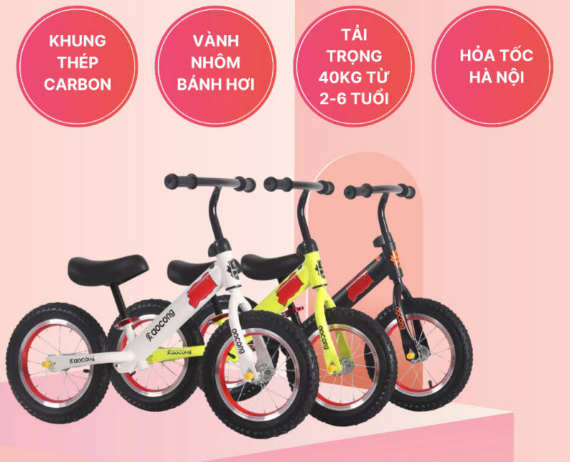 Xe thăng bằng bánh hơi Aocong cho bé 2-6 tuổi