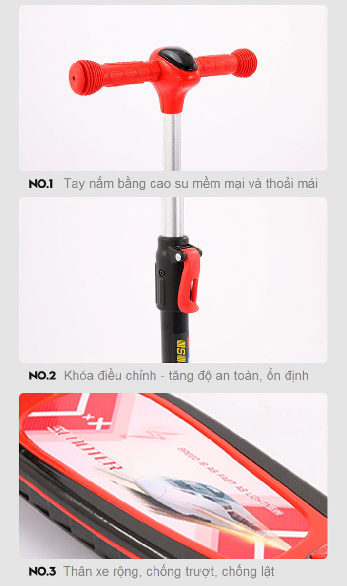 Xe trượt scooter cho bé dáng tàu điện 5518