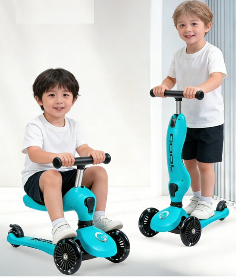 Xe scooter cỡ nhỏ XFA02 có ghế ngồi cho bé chòi chân và trượt