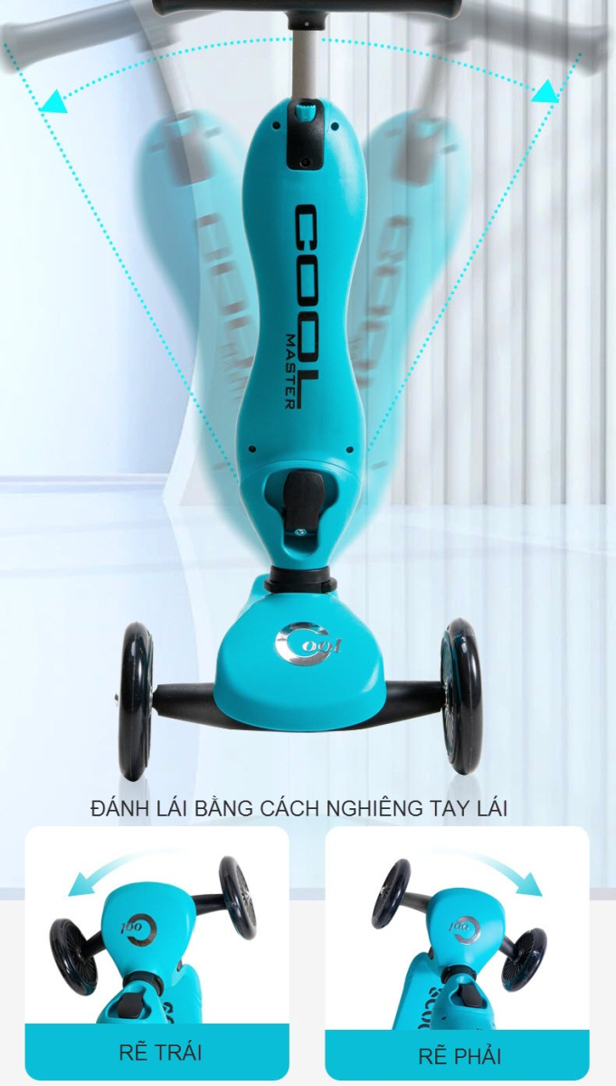 Xe scooter cỡ nhỏ XFA02 có ghế ngồi cho bé chòi chân và trượt